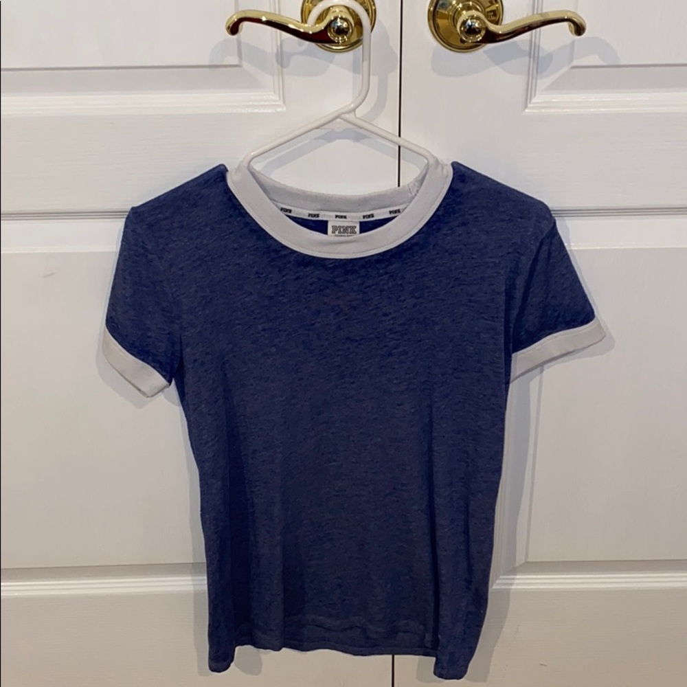 PINK blue short sleeve top